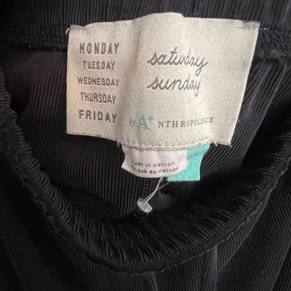 Anthropologie ribbed navy tapered ankle casual pants in 2X - Picture 7 of 10